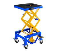 MSW MHB-135-PRO Elevador Tijera Elevador Moto Caballete Hidraulico con Rueditas (135 kg, 4 Ruedas, Altura 35-87 cm, Plataforma 41x35 cm, Acero)