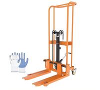 Elevador Hidráulico De Materiales, Transpaleta Manual con Capacidad para 400 Kg, Plataforma Plana De Acero Extraíble.(Flatbed and Forklift,400kg)