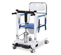 Elevador hidráulico de pacientes para el hogar con portasueros y bandeja de escritorio Elevador de transferencia de acero portátil Cómoda de cabecera para silla de ruedas de transporte 4 en 1 120 kg/2