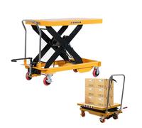 Elevador Hidráulico de Tijera, Mesa Elevadora Manual, Carro de Plataforma Móvil, Plataforma Elevadora para Motocicletas, para Taller y Almacén,1000kg