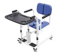 Elevador hidráulico para el hogar, silla de transferencia y silla de ruedas de transporte con altura ajustable de 30 a 46 cm, incluye mesa y silla de inodoro, hasta 150 kg, para personas mayores y