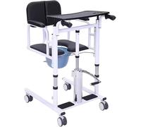 Elevador hidráulico para pacientes 5 en 1 - Portátil Transporte Silla de Ruedas y Asiento de Inodoro Ayuda de Transferencia de Asientos, Altura Ajustable para Personas Mayores