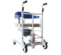 Elevador hidráulico para pacientes con asiento dividido de 180 ° para el hogar, silla de ruedas de transferencia multifuncional, asiento ajustable, silla de ducha con respaldo y orinal, silla para in