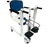 Elevador hidráulico para pacientes para el hogar, silla de ruedas de transporte de ancianos con asiento dividido de 180°, silla de ducha portátil con asiento de inodoro para cama y asiento de inodoro