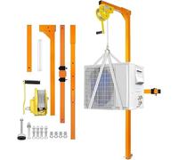 Elevador manual de cabrestante con soporte plegable para una fácil instalación y configuración del acondicionador de aire al aire libre, portátil, ajustable, ideal para uso doméstico y comercial