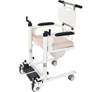 Elevador manual de pacientes para personas mayores, máquina de transferencia, silla de ruedas de enfermería con asiento dividido de 180° y orinal, ayuda para elevación de pacientes discapaci