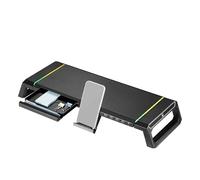 Elevador Monitor - Elevador de Escritorio con iluminación RGB, hub USB 3.0 de 4 Puertos, Ajustable en Altura, Material metálico, Resistente y Moderno.* #*