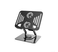 Elevador portátil para laptop, soporte giratorio de refrigeración para laptop con ventiladores duales, elevador ajustable para portátiles y tabletas, para oficina en casa (negro)