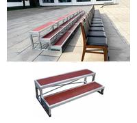 Elevadores corales portátiles de 2 niveles para eventos, rendimiento de escenario comercial, montaje de fotos de grupo de 3 niveles, 78.5 pulgadas de largo, ideal para escuelas y empresas