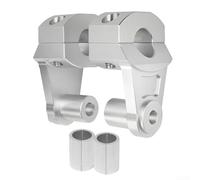 Elevadores de manillar de motocicleta de 22 mm y 28 mm, aleación de zinc, yardas elevadas para barra grasa, negro o plateado, fácil instalación, 460 g (plata)