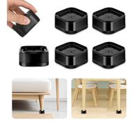 Elevadores de muebles de 2,5 cm, 4 unidades, bloques elevadores de muebles, elevadores de patas resistentes para patas de mesa, tocador, escritorio, silla, sofá, sillón, cuadrados, apilables, bloques