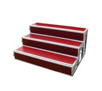 Elevadores plegables para coro, plataforma de escenario de escaleras corales de 3 niveles, elevador portátil de metal antideslizante para asientos de cine en casa de varios niveles, 59 pulgadas