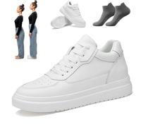 Elevate Shoes Damen,Invisible Elevateshoes White Casual 6/8/10cmHeight Increasing Sneakers, Breathable Party& Everyday Use (White 6cm, Adulto, Mujer, 39, Números, Sistema Tallas Calzado EU, Mediano)