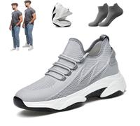 Elevate Shoes Limitless,Elevateshoes White Casual Invisible Elevate Shoes for Men 4/6/8/10 cm Height Increasing (Grey 4cm, Adulto, Hombre, 42, Números, Sistema Tallas Calzado EU, Mediano)