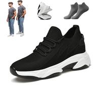 Elevate Shoes Limitless,Elevateshoes White Casual Invisible Elevate Shoes for Men 4/6/8/10 cm Height Increasing (Black 10cm, Adulto, Hombre, 44, Números, Sistema Tallas Calzado EU, Mediano)