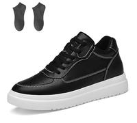 Elevate Shoes - Zapatos para hombre de 6/8/10 cm, para hombre que hacen que los zapatos sean más grandes, transpirables, no deslizantes, malla invisible, Negro 8cm, 43 EU