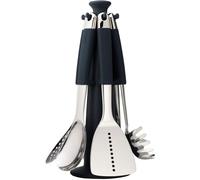 Joseph Joseph – Juego de utensilios de cocina Elevate 6 piezas, acero inoxidable, soporte giratorio