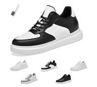 Elevate - Zapatos para hombre, invisibles, 4/6/8/10 cm, transpirables y antideslizantes, cómodas zapatillas para el día a día, Negro Blanco 6 Cm, 38 EU
