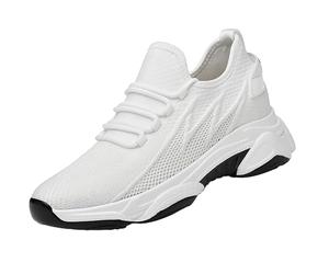 Elevate - Zapatos para hombre, invisibles, para elevar la altura, ultra ligeros, deportivos, 6/8/10 cm, zapatos de citas más grandes, transpirables, con cordones, zapatillas deportivas, White/8cm, 41