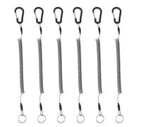 Elevatech - Cordón de seguridad en espiral, 6 piezas de cordón retráctil de alta resistencia para llavero, cordones retráctiles, accesorios de sujeción con clip para alicates, barco, kayak, caña de