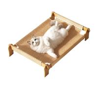 Elevated - Cama para gatos de madera maciza, 55,6 x 44,5 x 15,5 cm, transpirable, imitación de ratán, para perros pequeños, muebles modernos para mascotas de interior