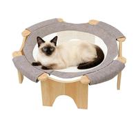 Elevated Cat Bed | Wooden Stand Mesh Breathable Summer Indoor | Large | Large Hammock Cat Beds & Furniture for Kitten Puppy Home Living Room Balcony Entryway Apartment Outdoor Porch Patio