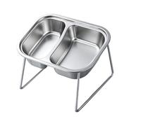 Elevated Cat Bowl - 15 Degree Dish, Stainless Steel Raised Stand