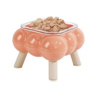 Elevated Cat Bowl, High-Legged Kitten Feeder, Anti-Black Chin Design with Tilted Water Dish, Ergonomic Pet Feeding Solution for Daily Use, Pink Yellow and Green Colored
