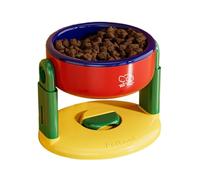 Elevated Cat Bowl, Raised Pet Bowl, Adjustable Tilted Anti-Vomiting Suction Cup Dog Food Dish Non-Slip Design for Home, 7.48x6.3x5.71 Inches PP Material 505g