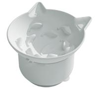 Elevated Cat Bowl, Tilted Cat Bowl, Adjustable Cat Dish, Cat Food Bowl with Ergonomic Tilted Design 5.43x5.12x3.54 Inches for Kittens, Fat Faced Cats, and Small Dogs (1 Piece)