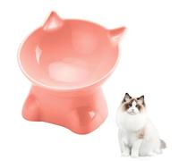 Elevated Cat Bowl with 15° Tilted Design, Cat Bowl for Food and Water for Cats, Perfect for Pets Cats and Puppies (Pink, llano)