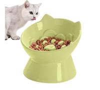 Elevated Cat Bowls, Ceramic Slow Feeder, Lifted Cat Food Bowl for Home, Kitchen, Dining Area, Living Room, Apartment, Patio, Interior, Outdoor Pets