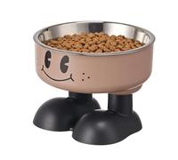 Elevated Cat Bowls Stainless Steel Anti-Slip Feeding Dish, Elevated Pet Bowl Set | for Reduce Joint Neck Fatigue Water Feeding Home Dogs Puppy Cats Kitten Comfortable Mealtime
