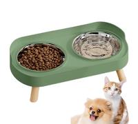Elevated Cat Bowls - Stainless Steel Pet Feeding Station, Non-Slip Elevated Water & Food Dish for Puppies and Cats, Easy Clean, Durable | Indoor Outdoor Home Apartment Garden Use