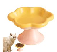 Elevated Cat Food Bowl, Raised Feeding Bow, Flower-Shaped Ceramic Food, Convenient to Clean Perfect for Cats and Small Dogs, Perfect for Kittens and Chubby Cats, 5.91x3.39