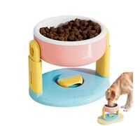 Elevated Cat Food Bowl, Raised Tilted Design, 7.48x6.3in Anti-Vomiting Suction Cup, Adjustable Height, Pet Feeding for Kittens, Puppies, Small Dogs, Indoor Use