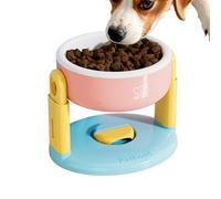 Elevated Cat Food Bowl, Raised Tilted Feeding Dish, Anti-Vomiting Design for Better Digestion, Adjustable Height with Suction Cup Base, Spill-Resistant, Ideal for Kittens, Puppies