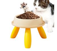 Elevated Cat Food Bowl, Raised Water Bowl, Anti-Vomit Pet Feeder for Kittens Veterinary Recomended, Daily Use, Multi-Pet Homes, Travel, Outdoor, Green and Beige Yellow