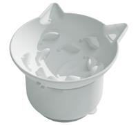 Elevated Cat Food Bowl, Tilted Elevated Foods or Water Bowls, Silicone Cats Dishes Adjustable Angle with Suction Cup for Small Dog, Fat Faced Cat, and Kitten, 5.43x5.12x3.54 Inches