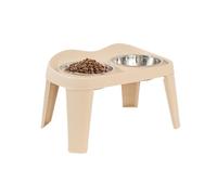 Elevated Dog Bowls, Double Food Water Feeder, Folding Dog Bowl Holder, No Spill Dog Bowl, Anti Slip Dog Food Bowl, Elevated Dog Bowl for Small Dogs, Cats (Cream, Gray)
