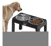 Elevated Dog Bowls, Plato de Agua Levantado, Estación de alimentación ajustable, 5 niveles de altura, Base antideslizante, Fácil Asamblea, Diseño Ergonómico, Comer Libre, Perfecto para Cachorros, Gato
