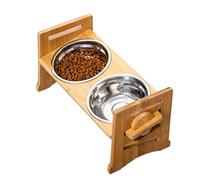 Elevated Dog Bowls, Portable Adjustable Dog Bowl Stand, Multifunctional Pet Dishes, Ergonomic Feeding Station, Plegable Travel Design, for Camping Hiking Home Use, 16,54 x 7,68 x 7,28 in, 1 Set