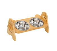 Elevated Dog Bowls, sin pinza alimentador de pie, adjustable Pet Supplies, Wooden Animal Accessories Neater, Floor Feeding Station for Pets, Comfortable Meal Time
