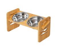 Elevated Dog Bowls, Tilted Raised Double Bowl Set, 15,75 x 7,09 x 7,68 Pulgadas Adjustable Height Stainless Steel Bowls with Stand for Food and Water, Dogs, Gatos, Puppies, Pets