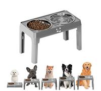 Elevated Dog Bowls with Stand - Adjustable Raised Pet Feeding Station | 5 Height Levels For Small Medium Large Dogs | Cat Puppy Food Water Bowls For Joint Relief & Healthy Eating