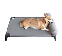 Elevated Dog Cot, Dog Bed with Sides, Dog Bed Off Ground with Dog Bed Pillow (Color : Black Gray, S : 56 * 42 * 12.5cm)