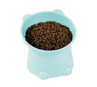 Elevated Kitty Chalice - Slanted Animal Pail, Raised Pedestal with Ear Shape, Spinal Support Base for Daily Meals, Feeding Supply, Correcting Tray for Adult Persian Breeds