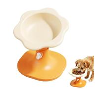 Elevated Pet Bowl, Pet Feeding Stand Set, Flower Shaped Double Dish with Tilt Support Frame, Height Adjustable Feeding Station, Anti Spill Stable Style, Indoor Outdoor Use 7.01x6.57x6.57 Inches