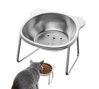 Elevated Pet Bowls, Tilted Cat Feeder, 14 Degree Stainless Steel Dish for Comfortable Feeding, Anti Spill Feature, Indoor Outdoor Accessory, Apartment Balcony Solution for Dogs Cats Travel