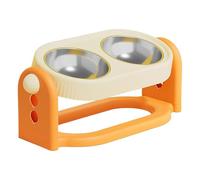 Elevated Pet Food Bowl - Anti Vomiting Tilted Dish For Feeding Cats Dogs | PP Construction with Leakproof Feature Adjustable Three Speed Height Functions For Kittens Puppies Indoor Home